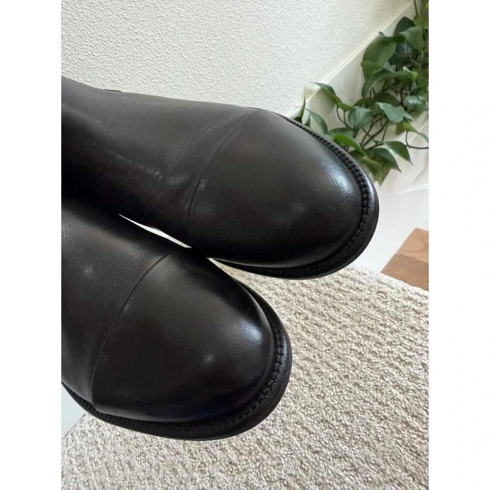 Ten Points SWEDEN Chelsea Boots Women 9 Black Leather Cap Toe Ankle